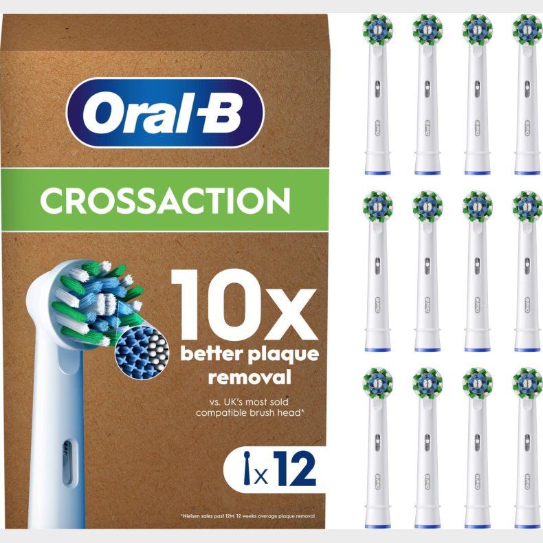 Oral B - Pro Cross Action B�rstehoveder - White - 12 Stk