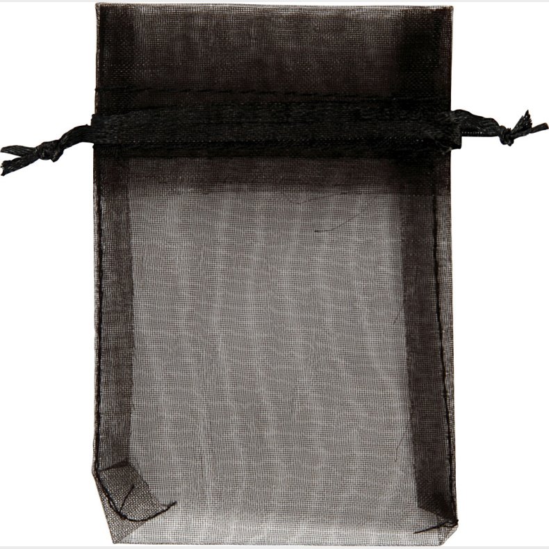 Organzapose - Str. 7x10 Cm - Sort - 10 Stk.