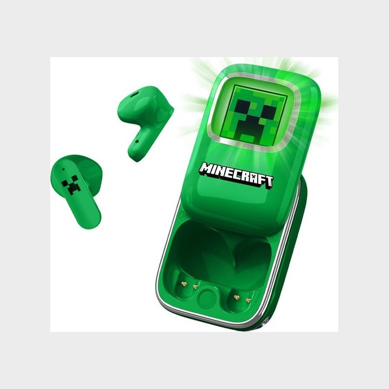 Minecraft - True Wireless Earbuds H�retelefoner Til B�rn - Gr�n