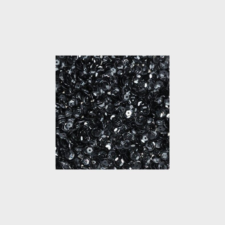 Pailletter - Sort - 8 Mm - 500 G