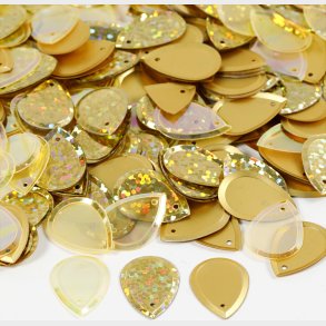 Pailletter - Drbe - Str. 14x19 Mm - Guld - 50 G