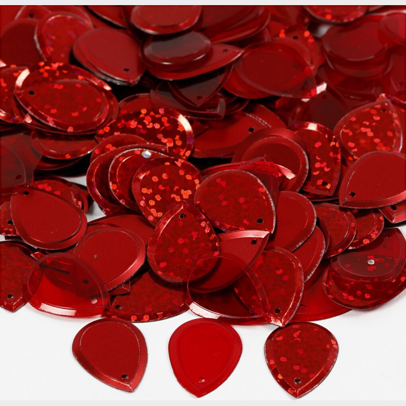 Pailletter - Drbe - Str. 14x19 Mm - Rd - 50 G