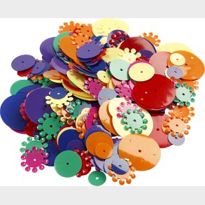 Pailletter - Runde - Str. 10-25 Mm - Forskellige Farver - 250 G