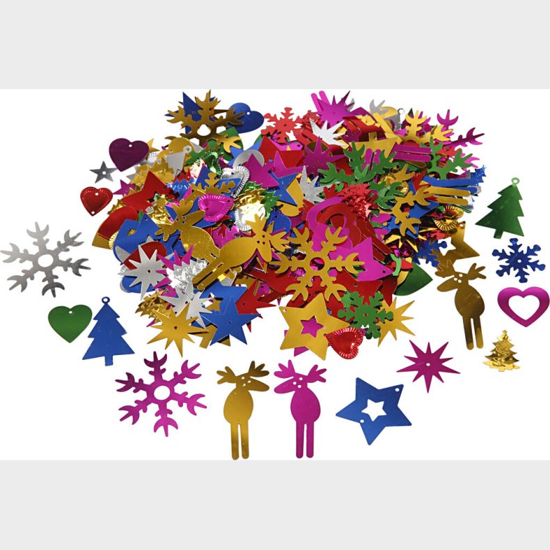 Pailletter - Str. 8-50 Mm - Strke Farver - 35 G