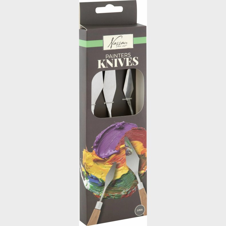 Paletknive Til Maling - Tr�skaft - 3 Stk - Nassau Fine Art
