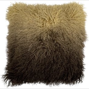 Bloomingville - Pansy Pude - Brun - Tibetansk Lammeskind - 50x50 Cm