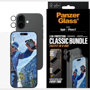 Panzerglass - 2-i-1 Classic Bundle - Iphone 17 - Med Fastfit In-a-box