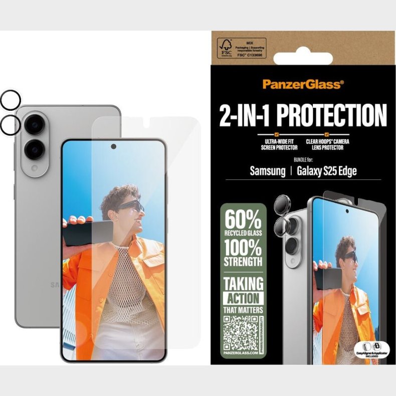 Panzerglass - 2-in-1 - Beskyttelse Til Samsung Galaxy S25 Edge
