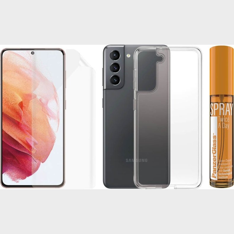 Panzerglass - Galaxy S21 - 3-i-1 Cover, Tpu, Spray St - Gennemsigtig