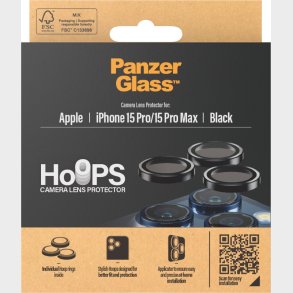 Panzerglass - Iphone 15 Pro Max - Hoops Linsebeskytter - Sort Metal