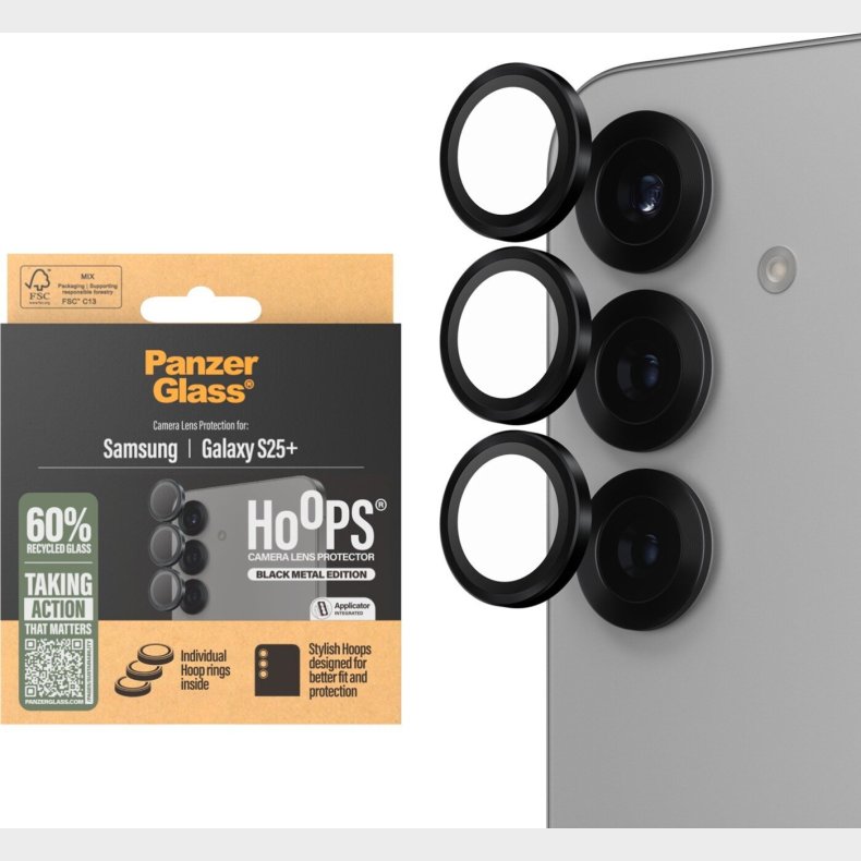 Panzerglass - Samsung Galaxy S 2025 Plus - Linsebeskyttelse - Sort