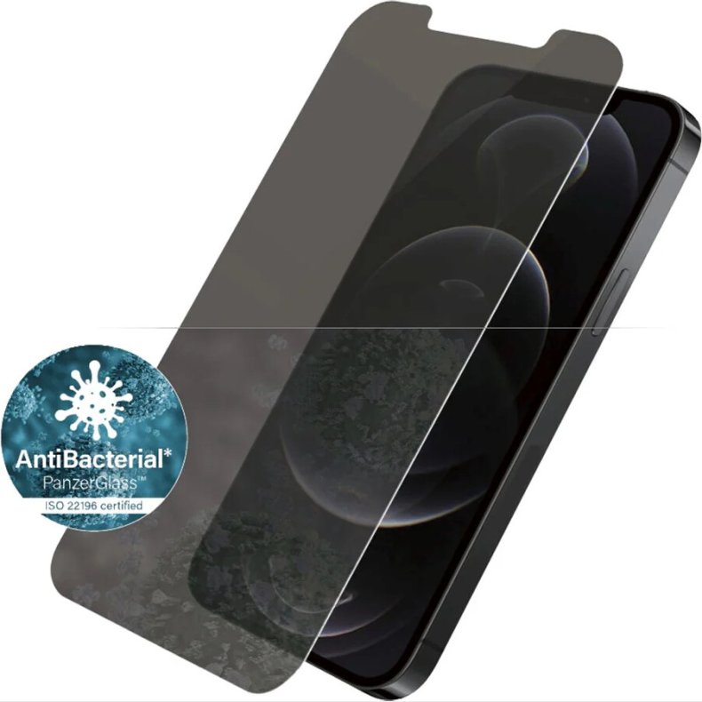 Panzerglass - Iphone 12/12 Pro Privacy Skrmbeskyttelse - Sort - Antibakteriel