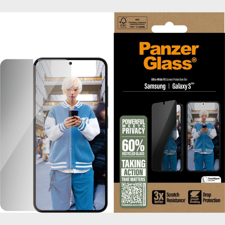 Panzerglass - Samsung Galaxy S 2025 - Privacy Skrmbeskyttelse
