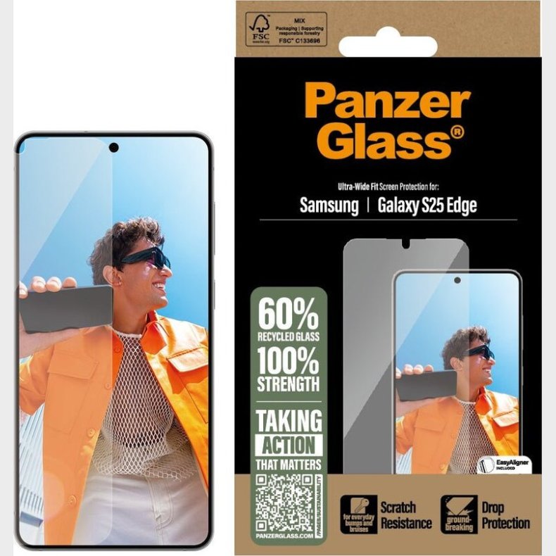 Panzerglass - Screen Protector Samsung S25 Edge - Ultra-wide Fit
