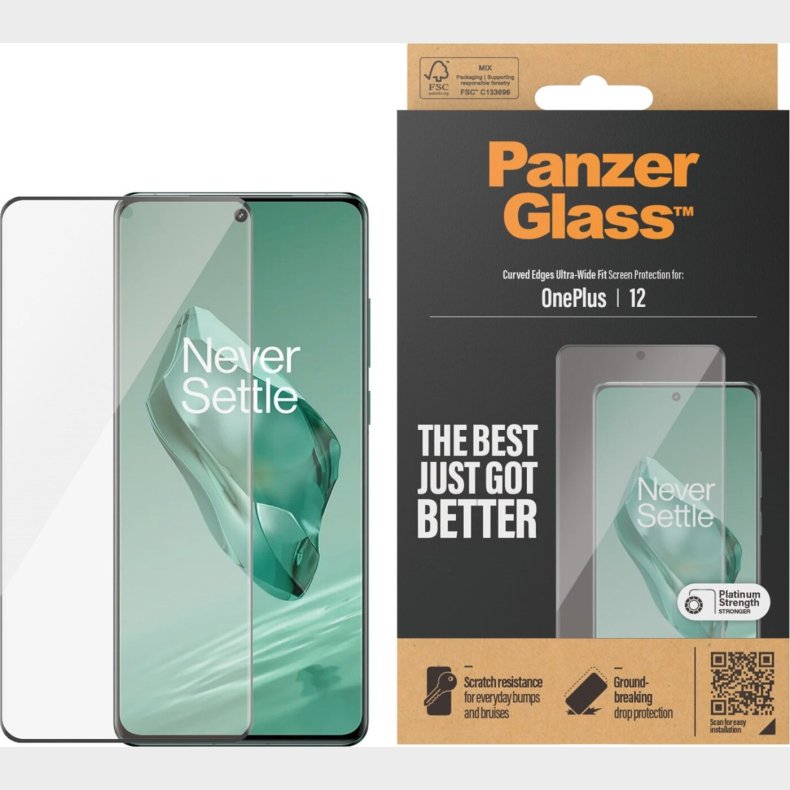 Panzerglass - Oneplus 12 - Skrmbeskyttelse - Ultra-wide