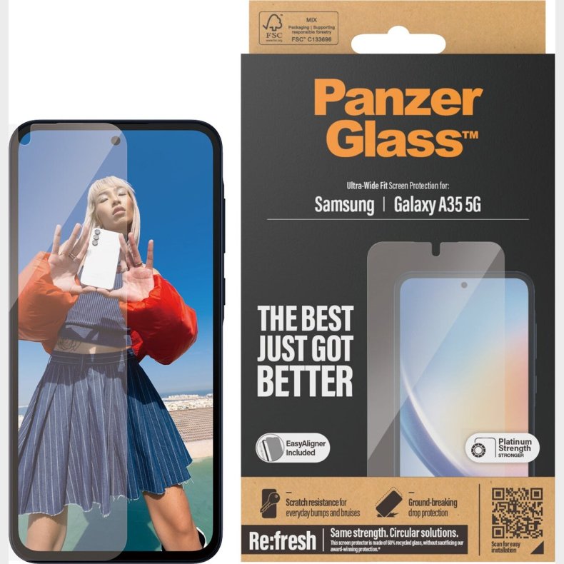 Panzerglass - Samsung Galaxy A35 5g - Skrmbeskyttelse - Ultra-wide