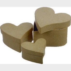 Pap Buet Hjerter 3ass.(13,5x15,5cm-9x10,5cm)