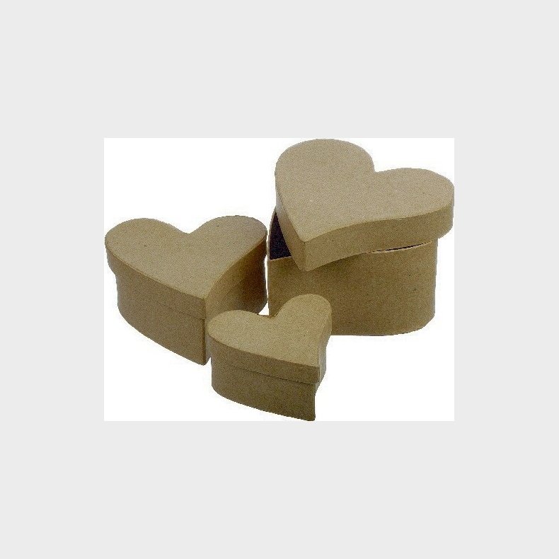 Pap Buet Hjerter 3ass.(13,5x15,5cm-9x10,5cm)