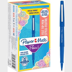 Paper Mate - Flair Filtspids Penne - Bl - 36 Stk