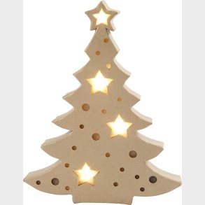 Papfigur Med Indbygget Lys - Juletr - H 27 Cm - D 4 Cm - B 21,5 Cm - 1 Stk.