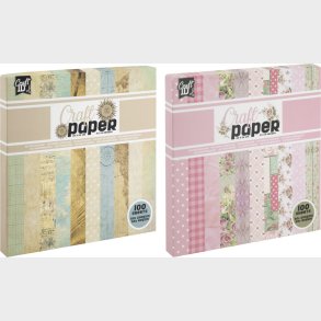 Mnstret Papir - 20x20 Cm - 80-200 G - 100 Ark - Assorteret