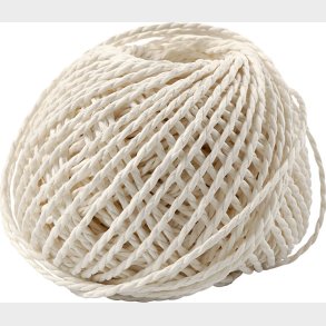 Papirgarn - Tykkelse 2,5-3 Mm - Hvid - L 40 M - 150 G
