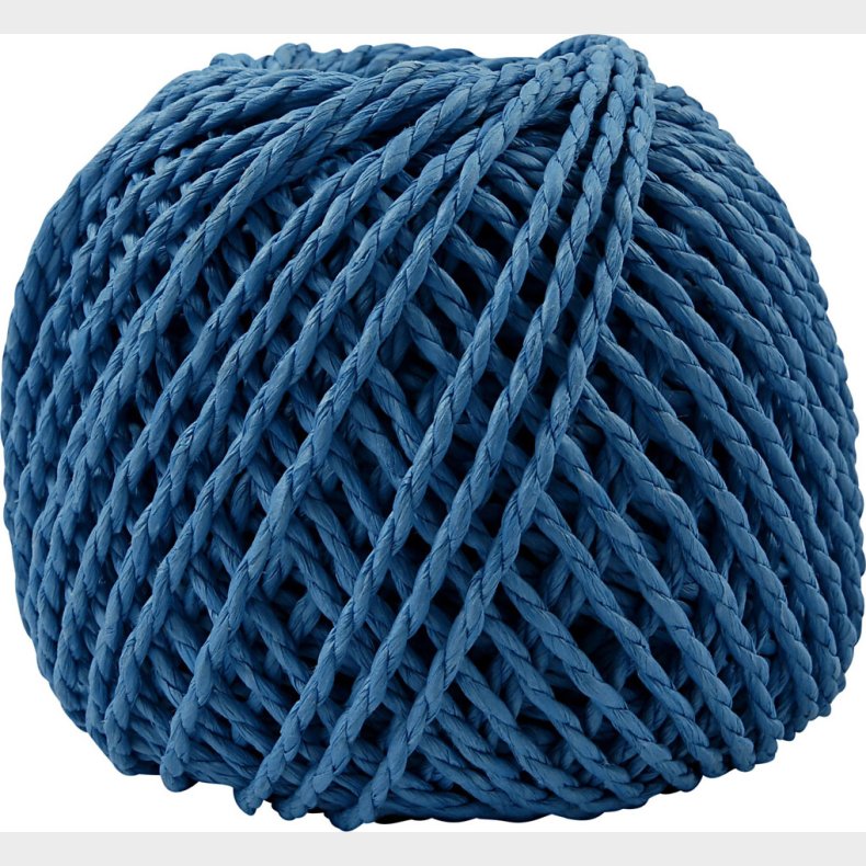 Papirgarn - Tykkelse 2,5-3 Mm - Mrk Bl - L 40 M - 150 G