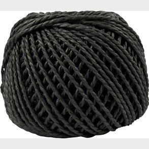 Papirgarn - Tykkelse 2,5-3 Mm - Sort - L 40 M - 150 G