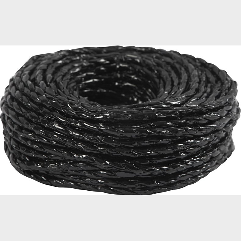 Papirgarn - Tykkelse 3,5-4 Mm - Sort - L 25 M