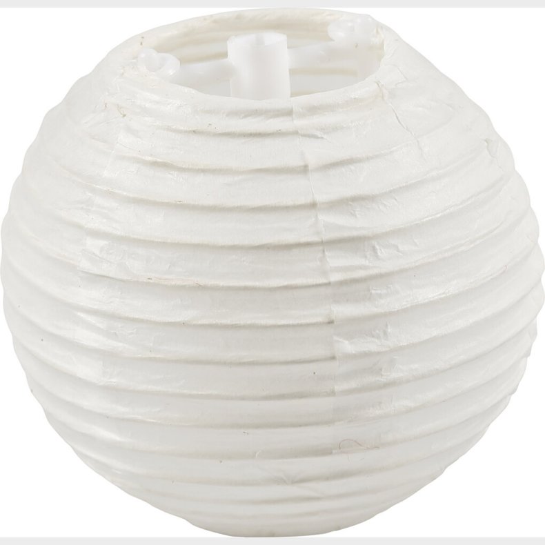Papirlampe - Rund -  7,5 Cm - Hvid - 10 Stk.