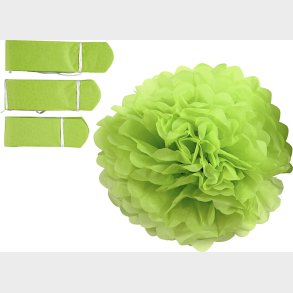 Papir Pomponer -  20+24+30 Cm - 16 G - Limegrn - 3 Stk.