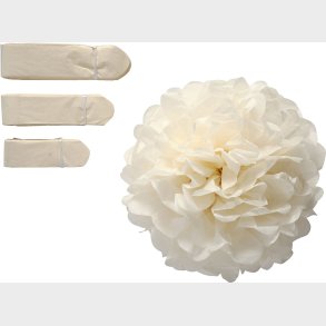 Papir Pomponer -  20+24+30 Cm - 16 G - Rhvid - 3 Stk.