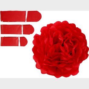 Papir Pomponer -  20+24+30 Cm - 16 G - Rd - 3 Stk.