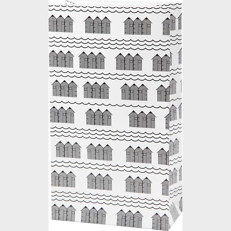 Papirposer - Sort Hvid - 21x6x12 Cm - 80 G - 10 Stk.