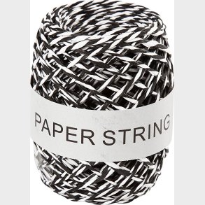 Papirsnor - Tykkelse 1 Mm - Sort/hvid - 50 M