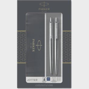 Parker - Jotter-gavest Med Kuglepen Og Stiftblyant - Rustfrit Stl Med Kromdetaljer
