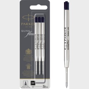 Parker - Quinkflow-blkpatroner Til Kuglepen - Sort - Medium