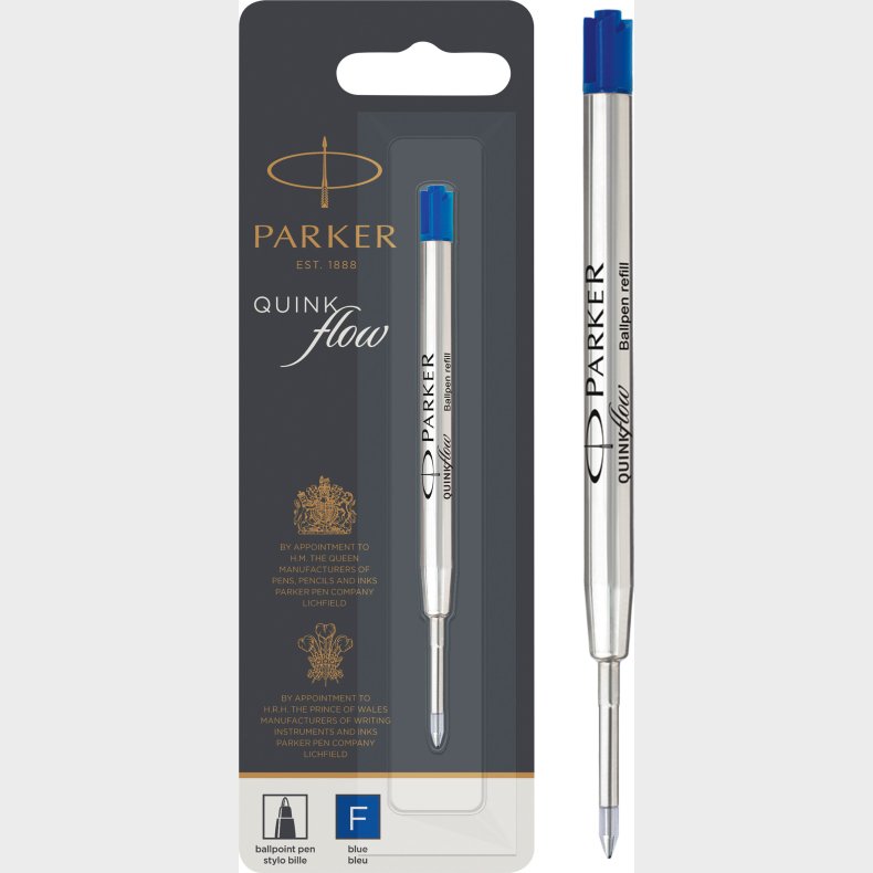 Parker - Quinkflow Kuglepen Bl�kpatron - Bl� - Fin Spids