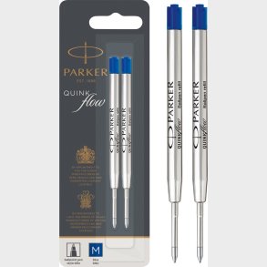 Parker - Quinkflow Kuglepen Blkpatroner - Bl - Medium Spids - 2 Stk
