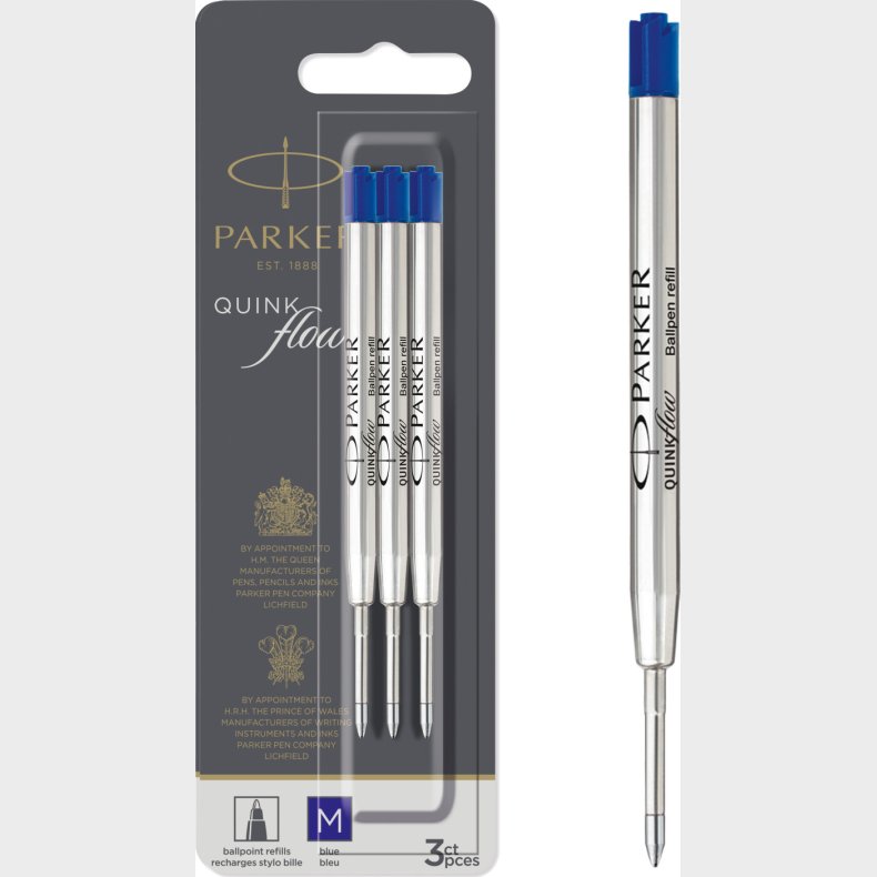 Parker - Quinkflow Kuglepen Blkpatroner - Bl - Medium