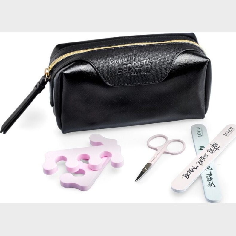 Gillian Jones - Manicure- & Pedicure St Inkl. Makeup Pung - Sort