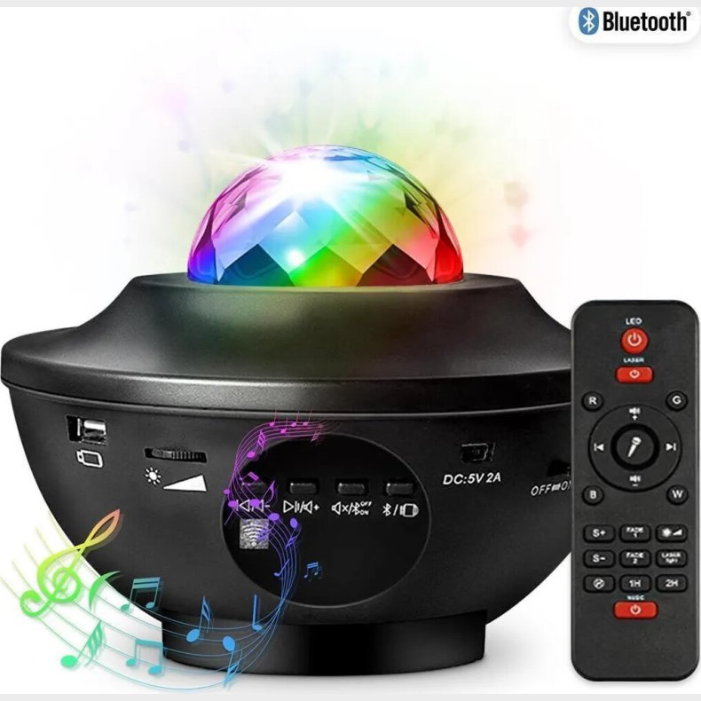 Party Fun Lights - Galakse Bluetooth Hjttaler Med Fjernbetjening