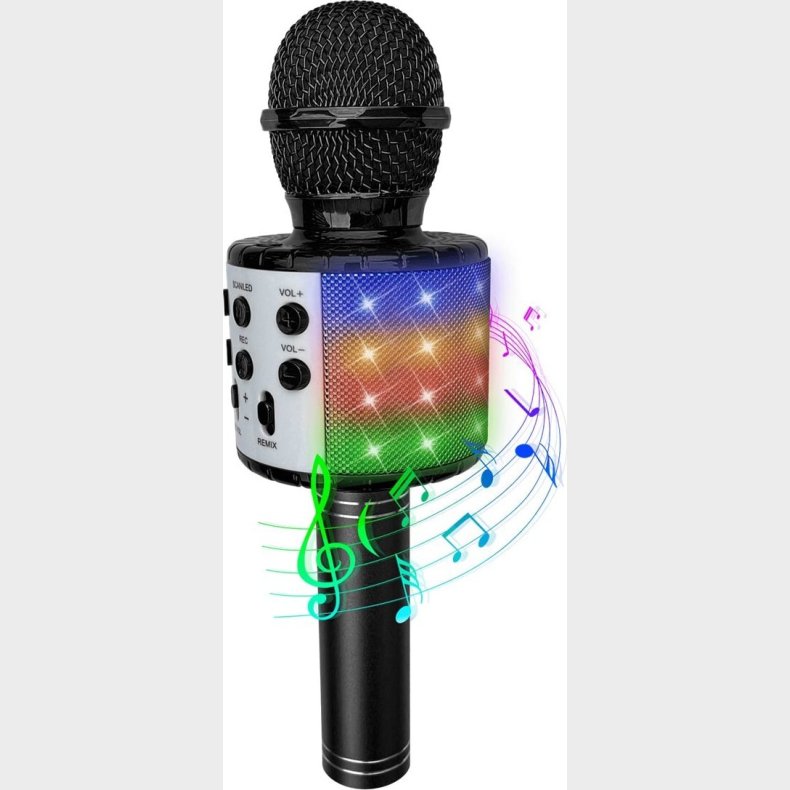 Party Fun Lights - Karaoke Mikrofon Med H�jttaler - Sort