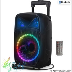 Party Fun Lights - Karaoke Party H�jttaler Med H�ndtag & Hjul