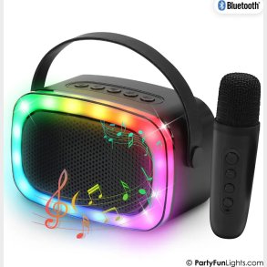 Party Fun Lights - Mini Karaoke H�jttaler Med Tr�dl�s Mikrofon