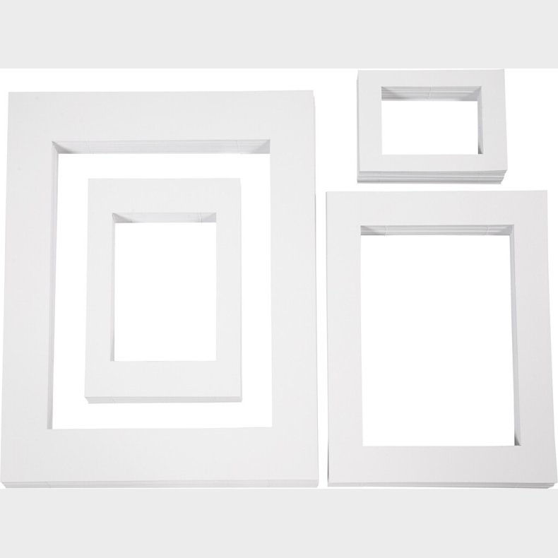 Passepartoutrammer  - A3,a4,a5,a6 - 500 G - Hvid - 4x100 Stk.