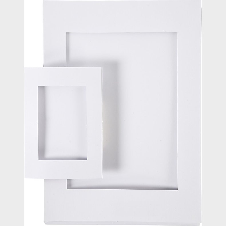 Passepartoutrammer - Str. A4+a6  - 230 G - Hvid - 2x60 Stk.