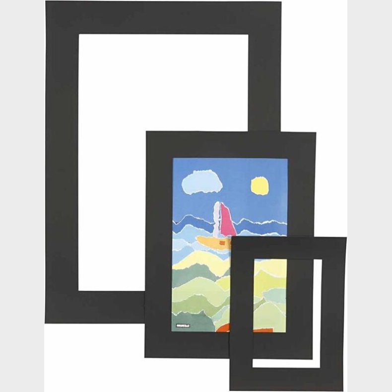 Passepartoutrammer  - Tykkelse 0,4 Mm - 270 G - Sort - 75 Stk.