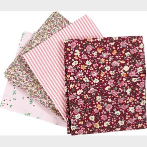 Patchworkstof - Str. 45x55 Cm - 100 G - Rosa - 4 Stk./ 1 Bundt