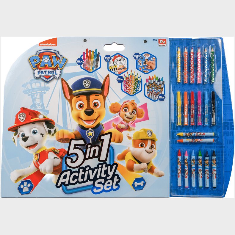 Paw Patrol - 5-i-1 Tegnes�t Med Klisterm�rker Og Tegneredskaber